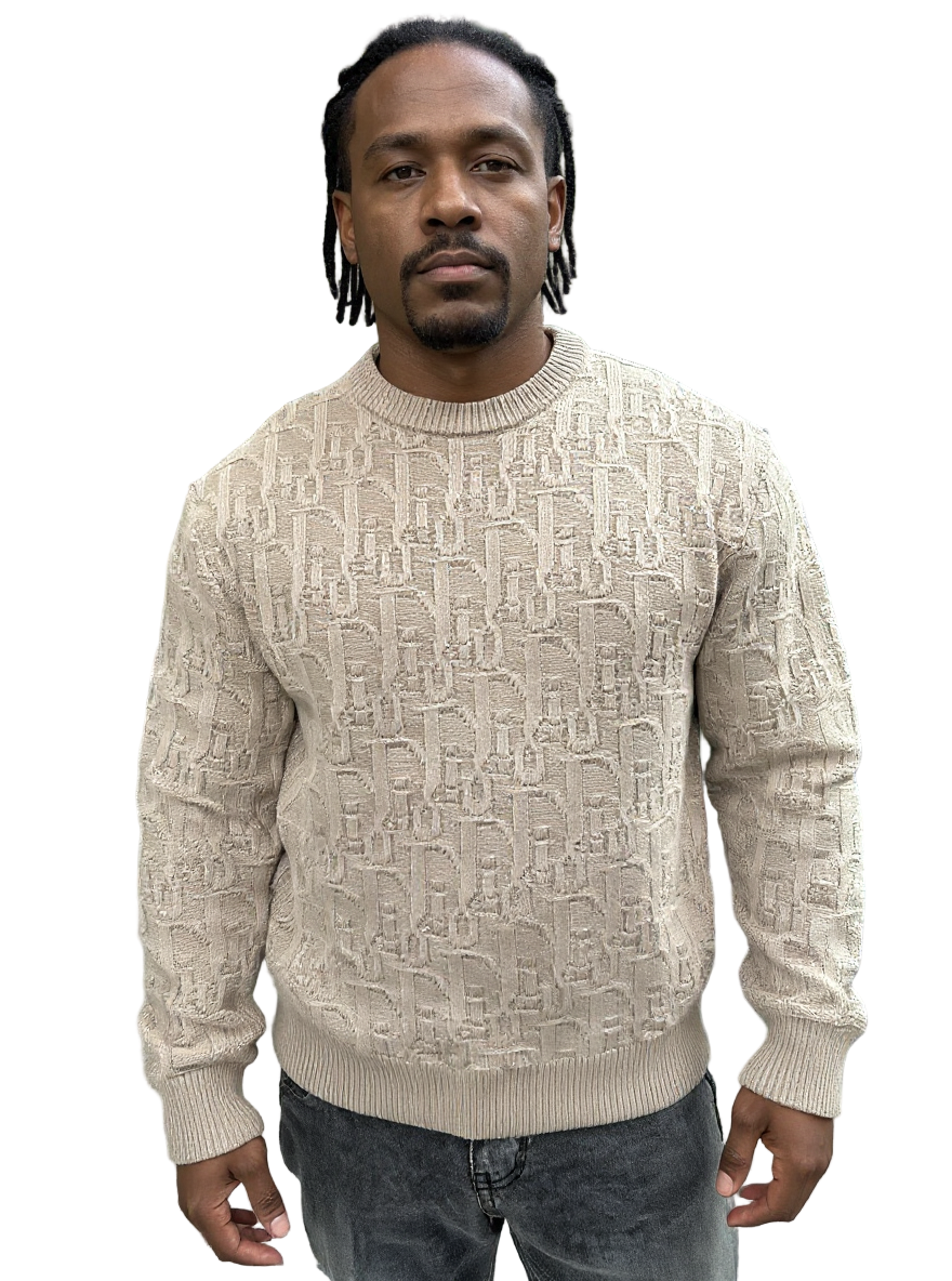 Dior Beige Textured Oblique Knit Sweater - image 3