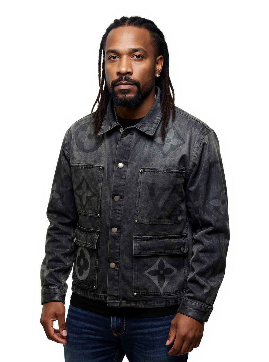 Louis Vuitton Black Monogram Denim Jacket - image 3