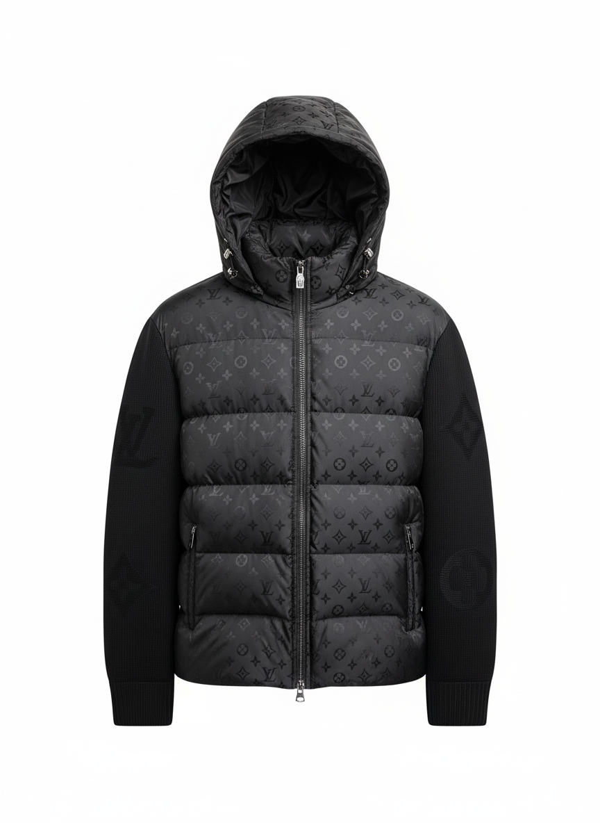Louis Vuitton Monogram Hybrid Knit & Puffer Jacket