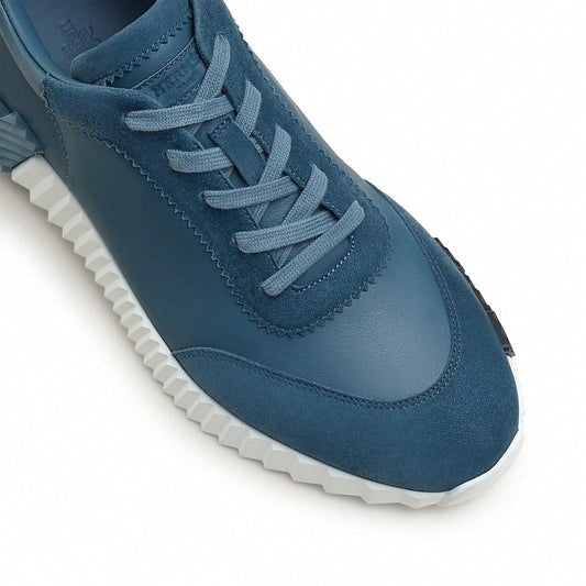 Hermes Bouncing Sneaker in Blue Calfskin and Suede - image 2