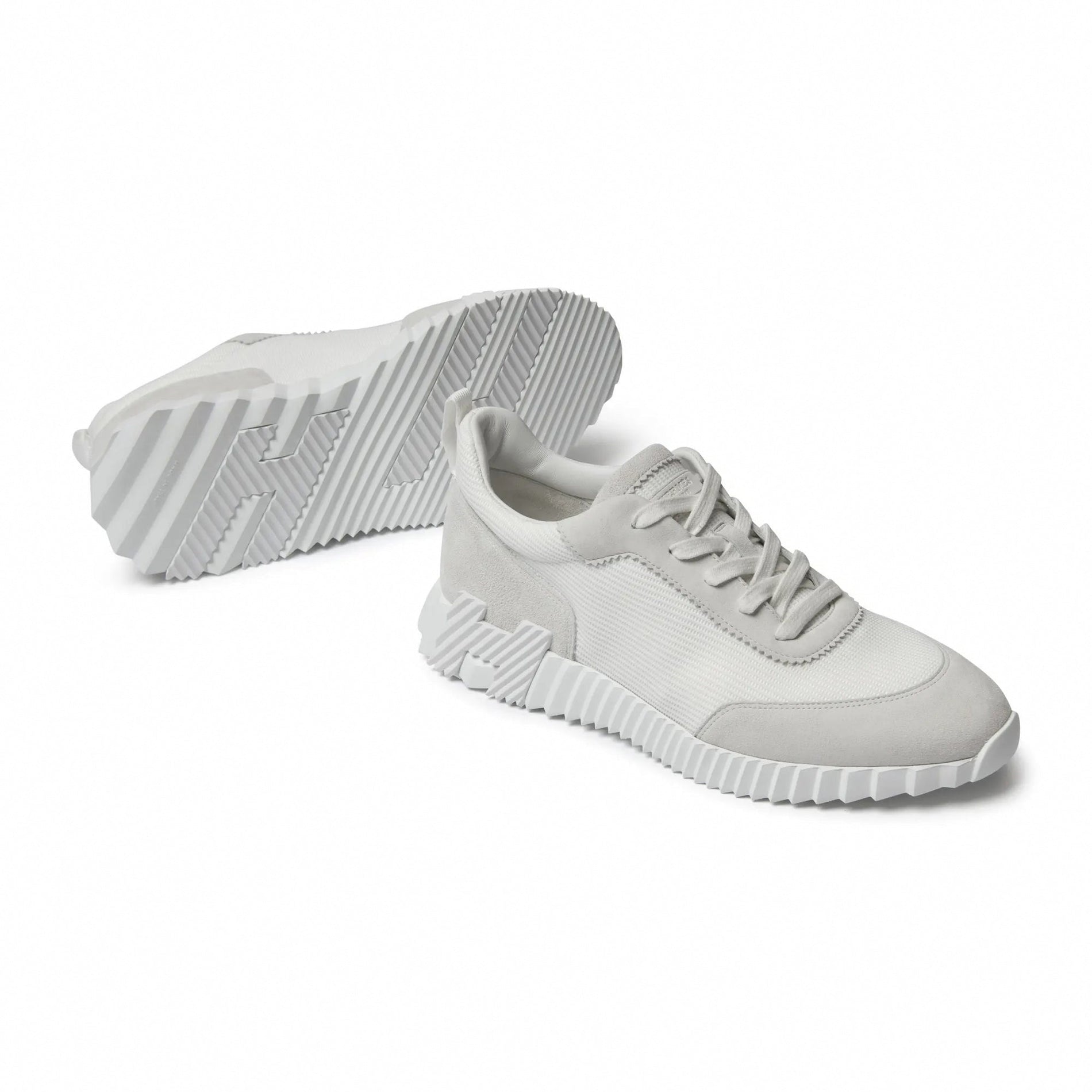 Hermes Bouncing Sneaker in White Suede and Technical Knit - image 8
