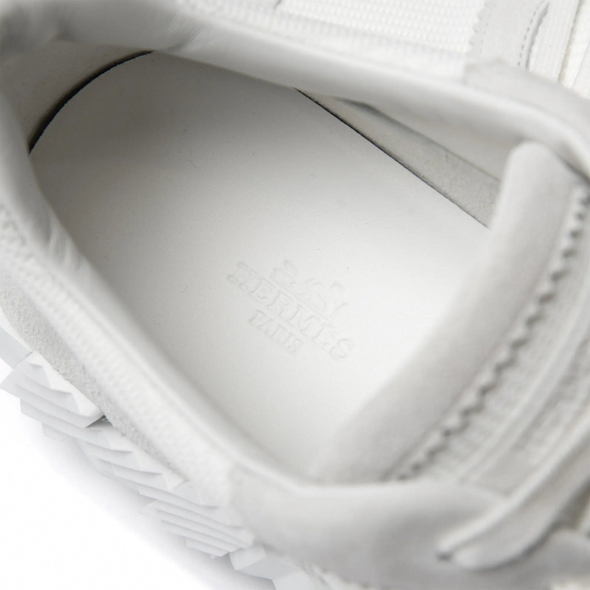 Hermes Bouncing Sneaker in White Suede and Technical Knit - image 5