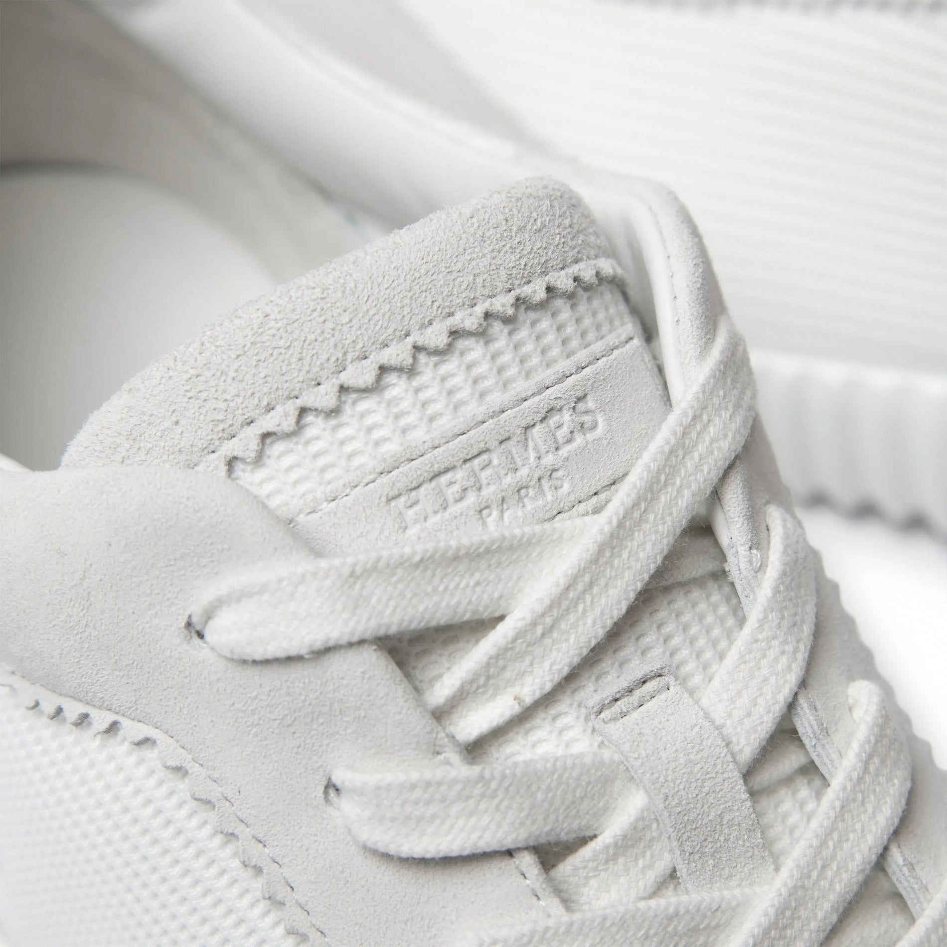 Hermes Bouncing Sneaker in White Suede and Technical Knit - image 3