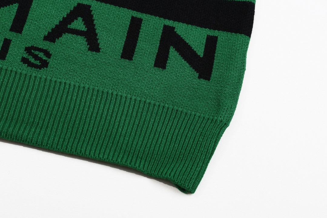 Balmain Striped Logo Intarsia Crewneck - Green - image 5