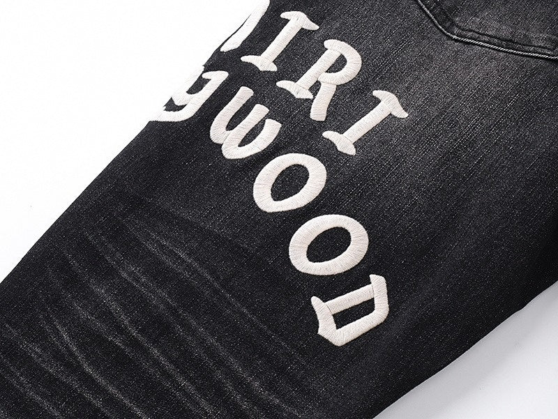 Amiri Hollywood Distressed Black Denim Jeans - image 5