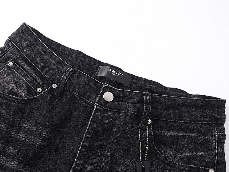 Amiri Hollywood Distressed Black Denim Jeans - image 8