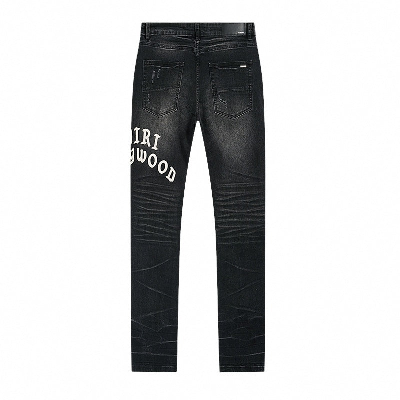 Amiri Hollywood Distressed Black Denim Jeans - image 2