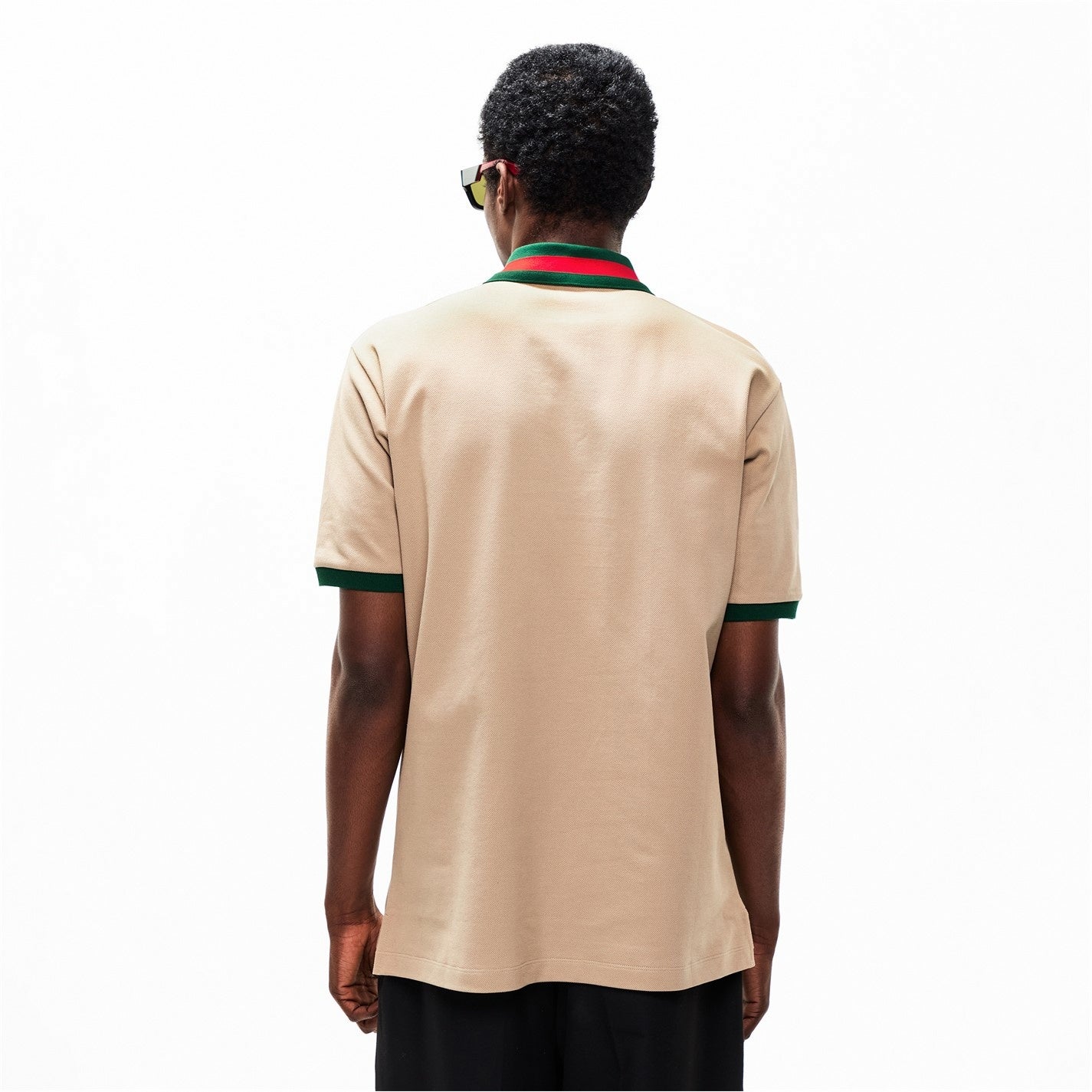 Gucci Web Collar Cotton Polo Shirt – Beige - image 5