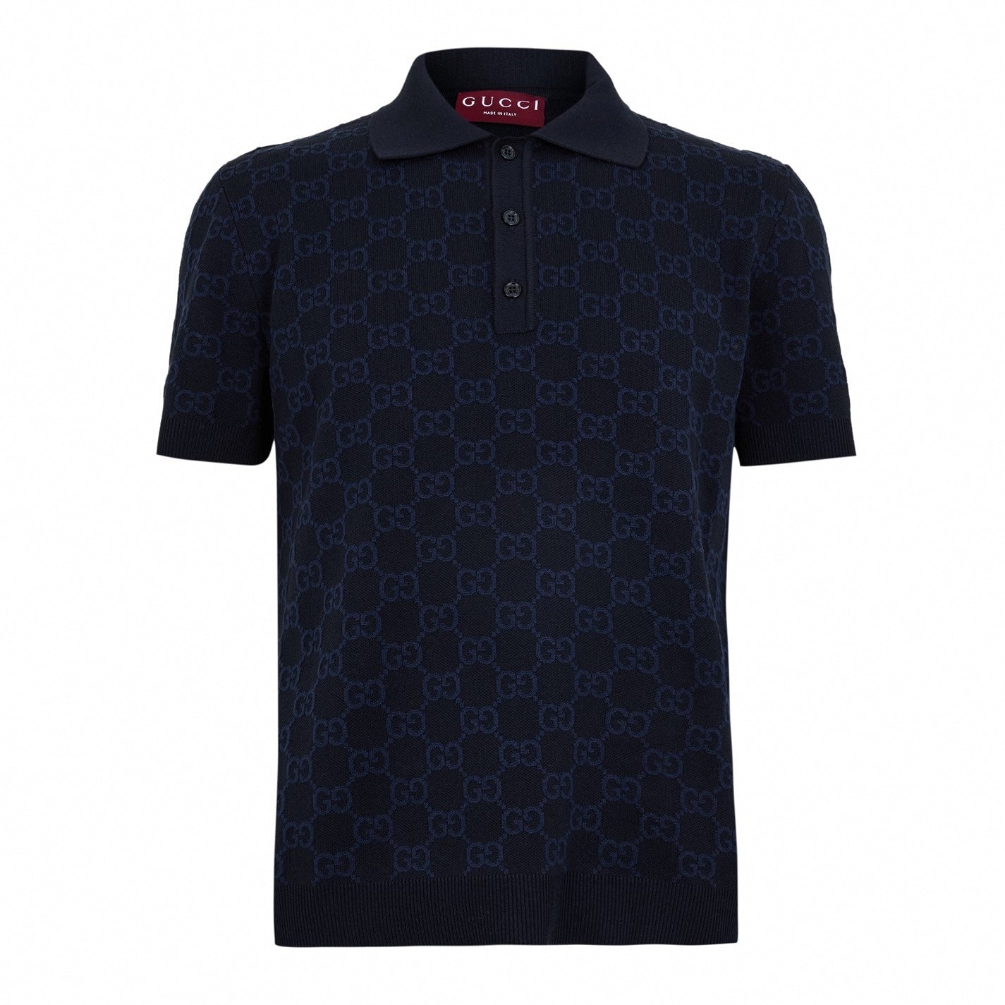 Gucci GG Monogram Cotton Silk Polo Shirt