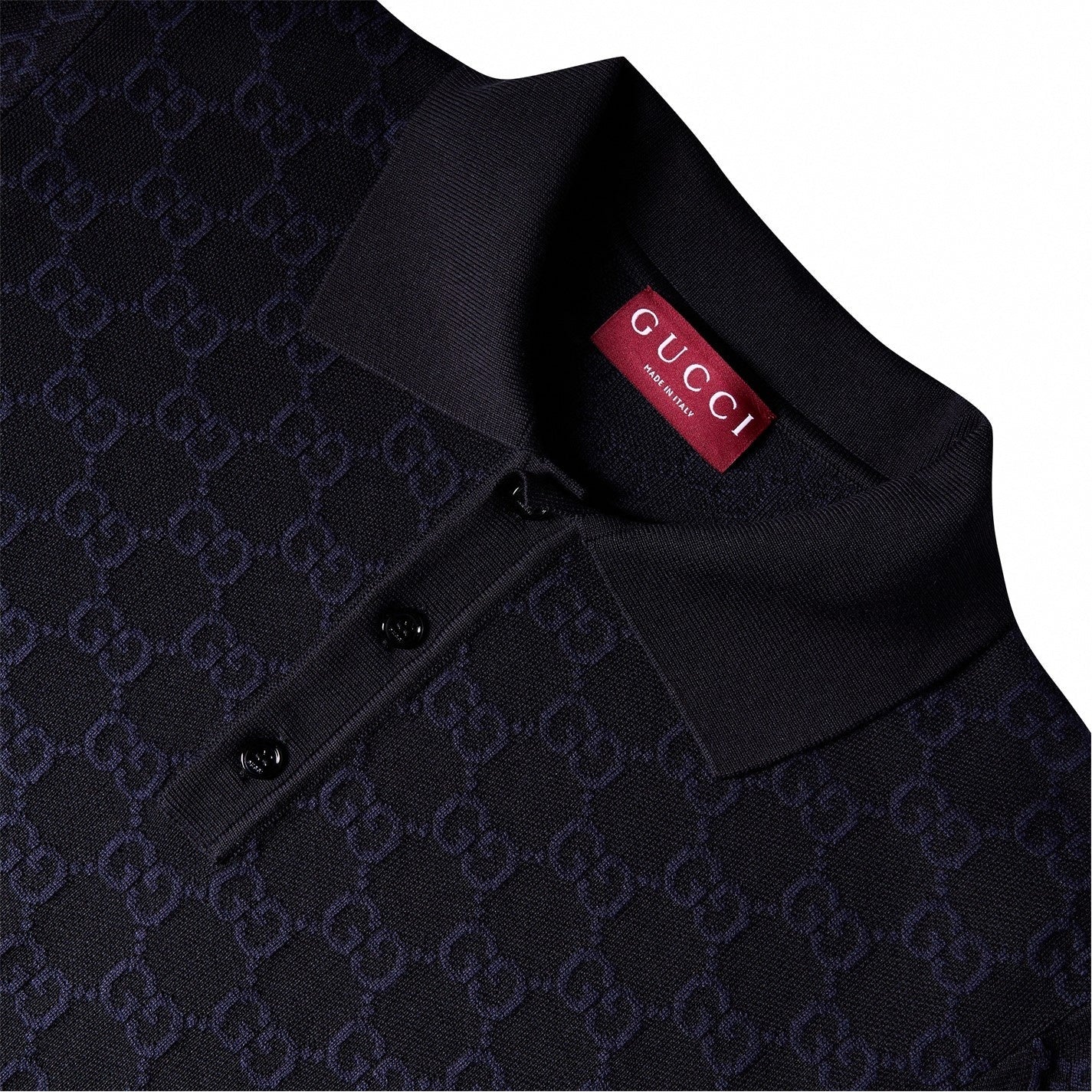 Gucci GG Monogram Cotton Silk Polo Shirt - image 3