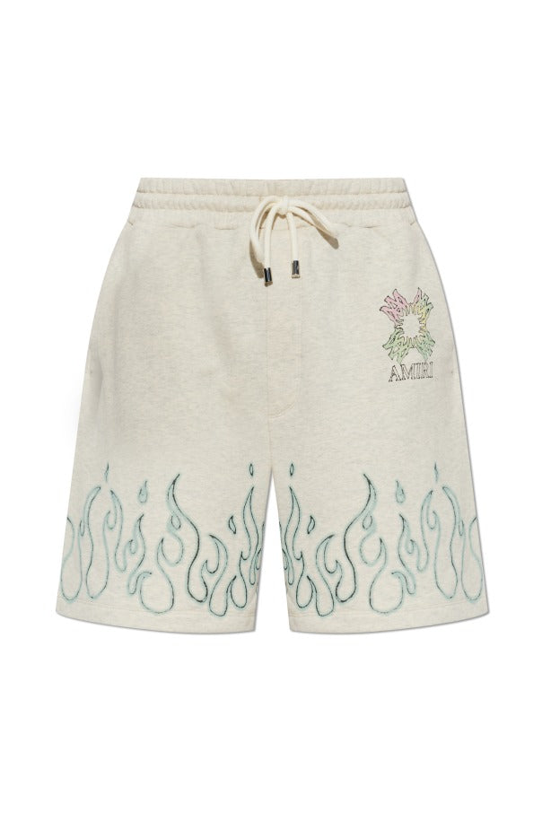 Amiri Men’s Grey Logo Shorts