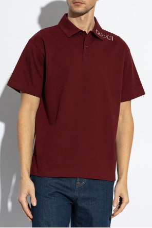 Gucci Burgundy Polo with Logo - image 3