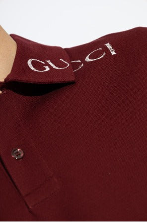 Gucci Burgundy Polo with Logo - image 4