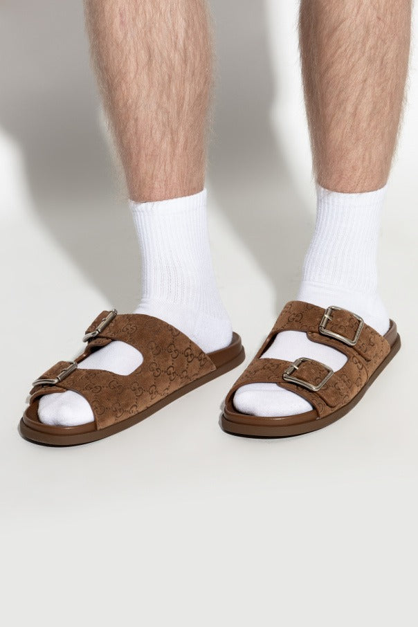 Gucci Men’s Brown Suede Slides - image 2