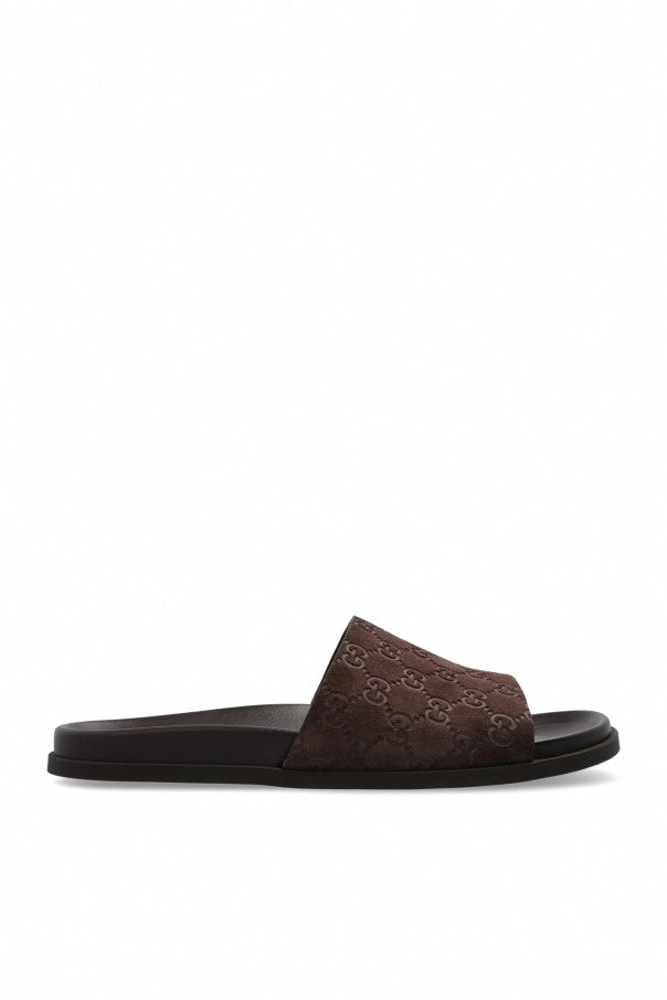 Gucci Brown Slides with monogram