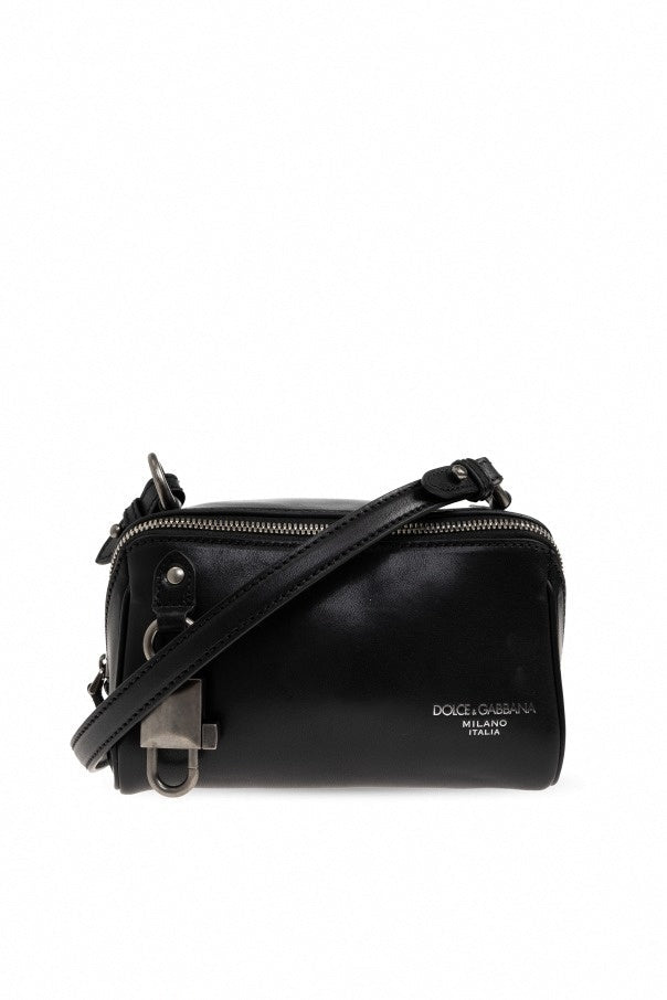 Black "Lock" Shoulder Bag