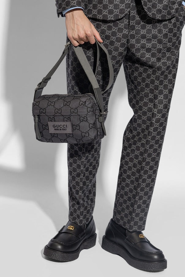 Gucci Grey Monogrammed Shoulder Bag - image 3