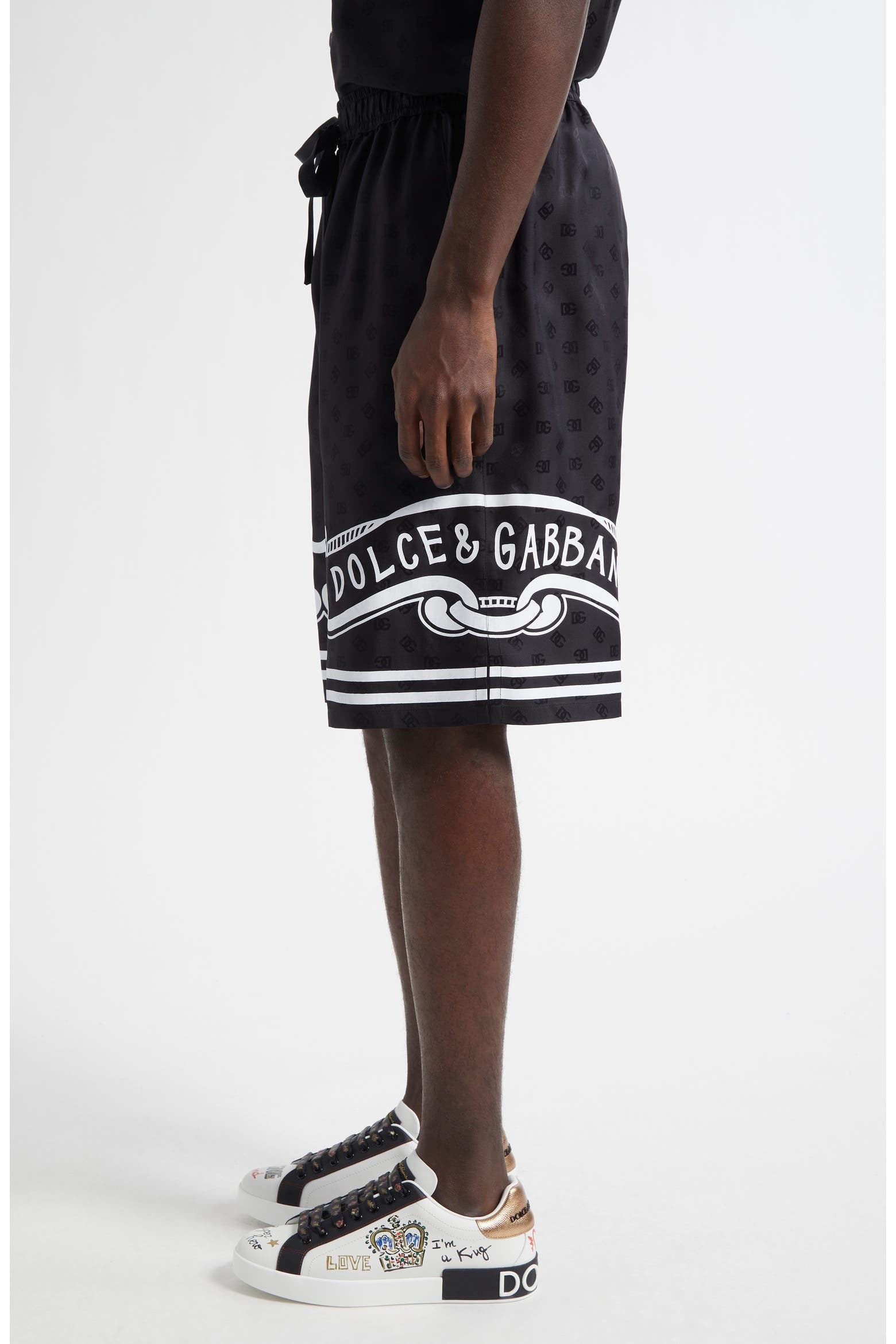 Dolce & Gabbana Logo Jacquard Bandana Print Silk Shorts - image 4
