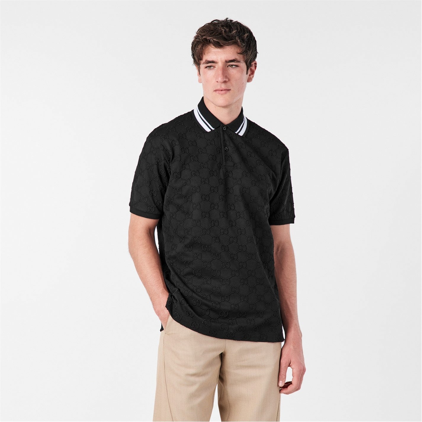 Gucci GG Jacquard Cotton Polo Shirt - image 4