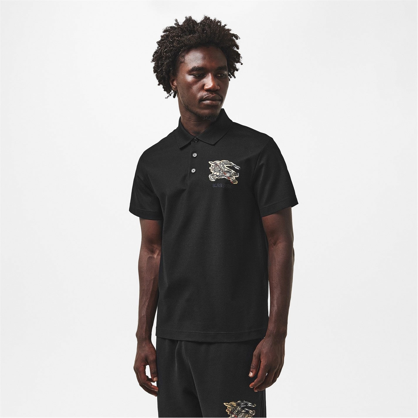Burberry Equestrian Knight Cotton Polo Shirt - image 4