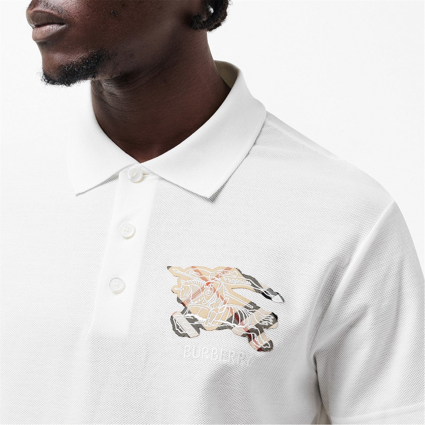 Burberry Equestrian Knight Cotton Polo Shirt - image 3