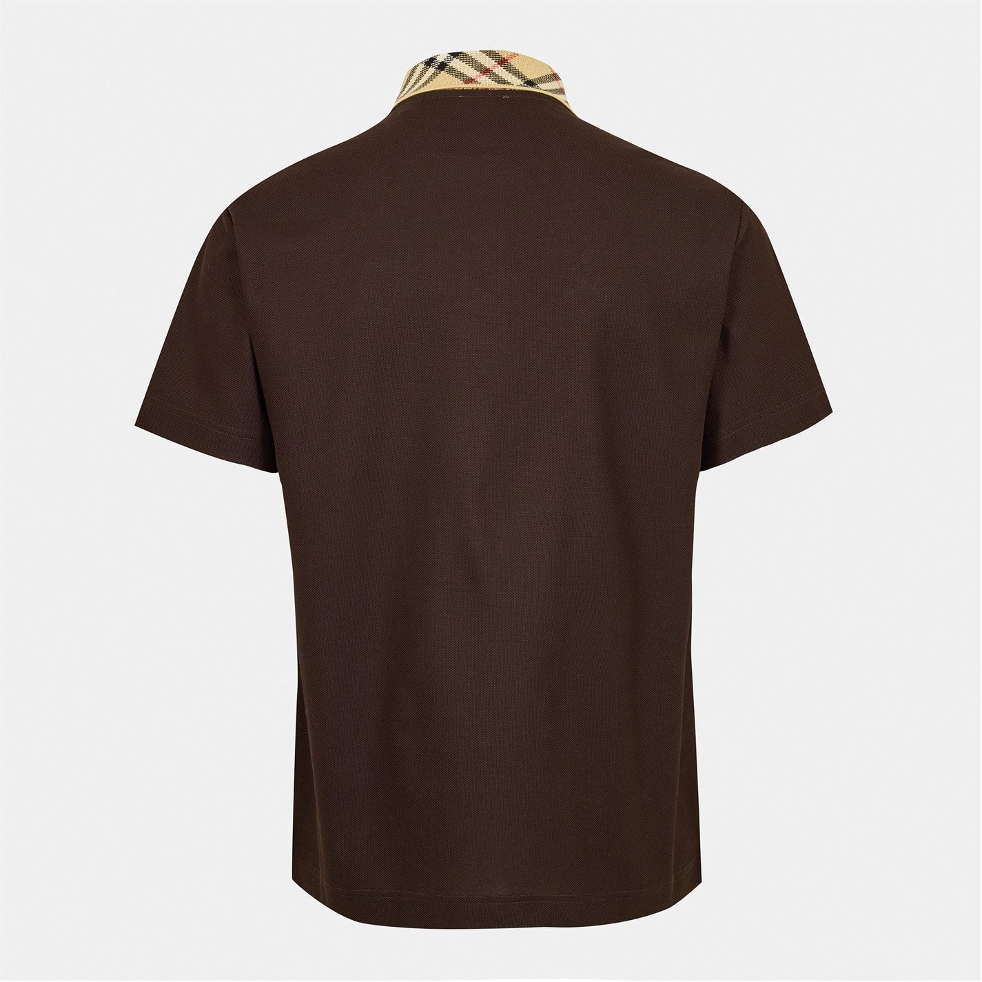 Burberry Check Collar Cotton Polo Shirt – Brown - image 2