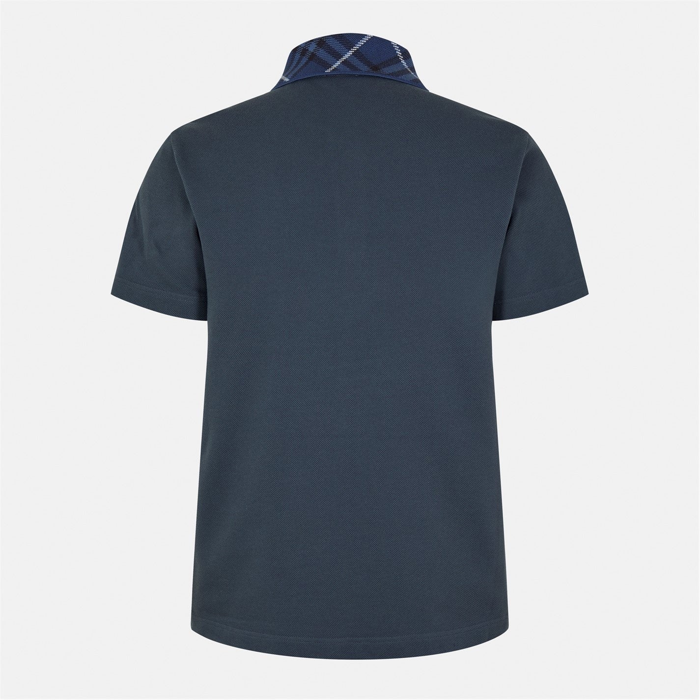 Burberry Check Collar Cotton Polo Shirt – Navy - image 2