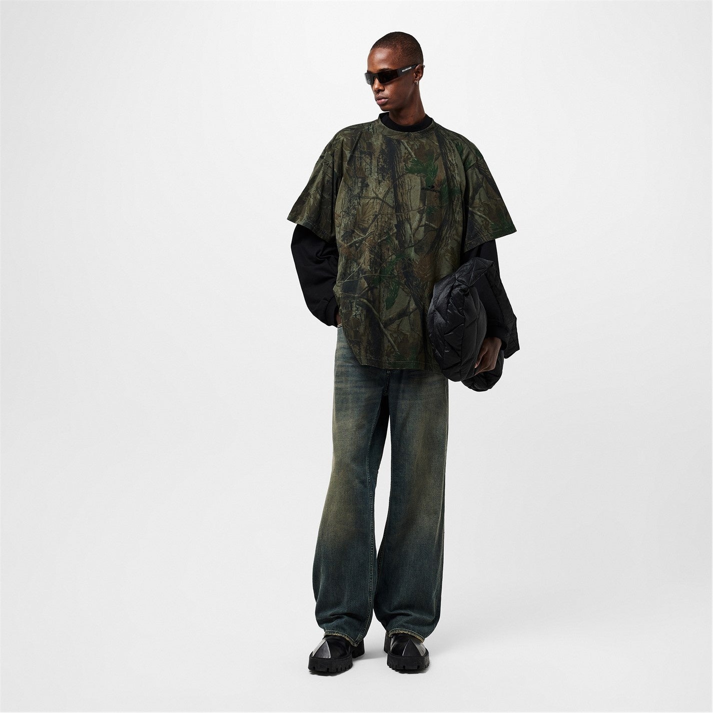 Balenciaga Bal Sport Camouflage Logo T-Shirt – Green - image 6
