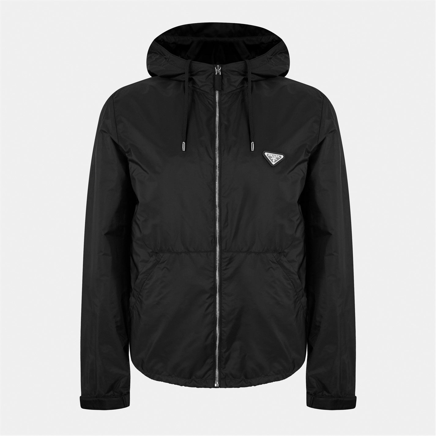 Prada Hooded Nylon Windbreaker Jacket – Black