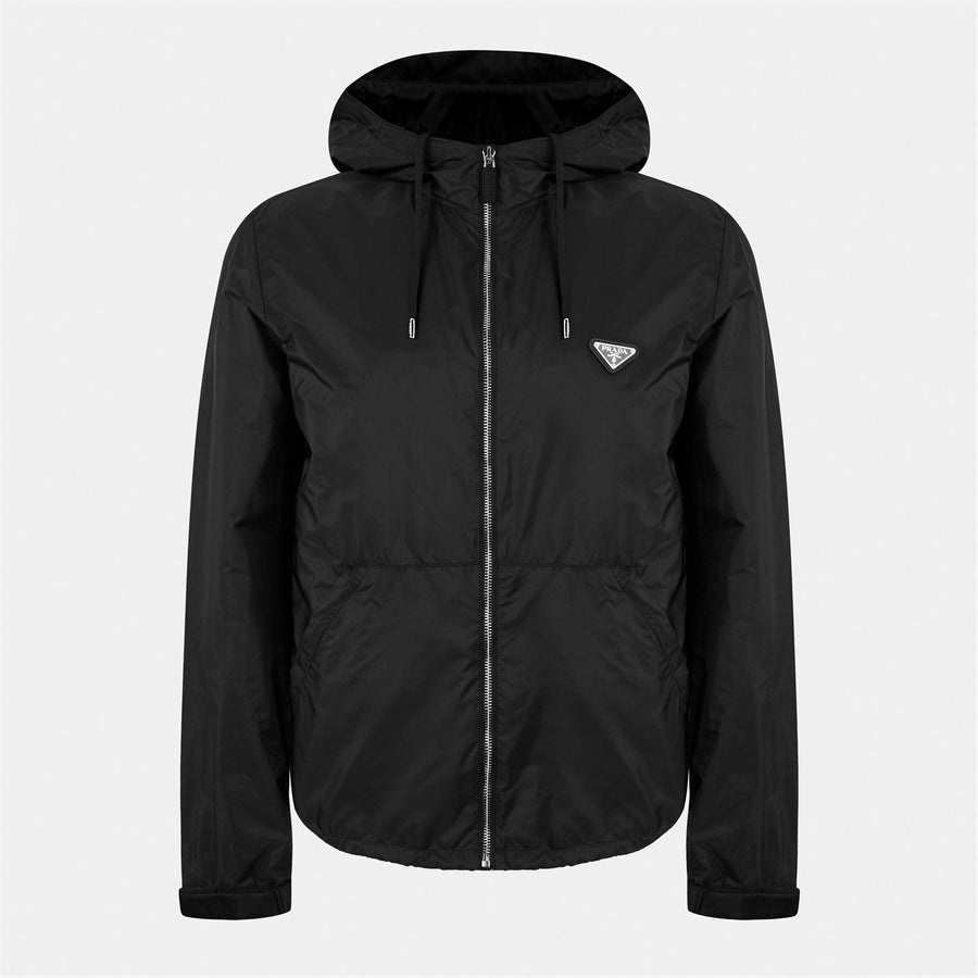 Prada Hooded Nylon Windbreaker Jacket – Black