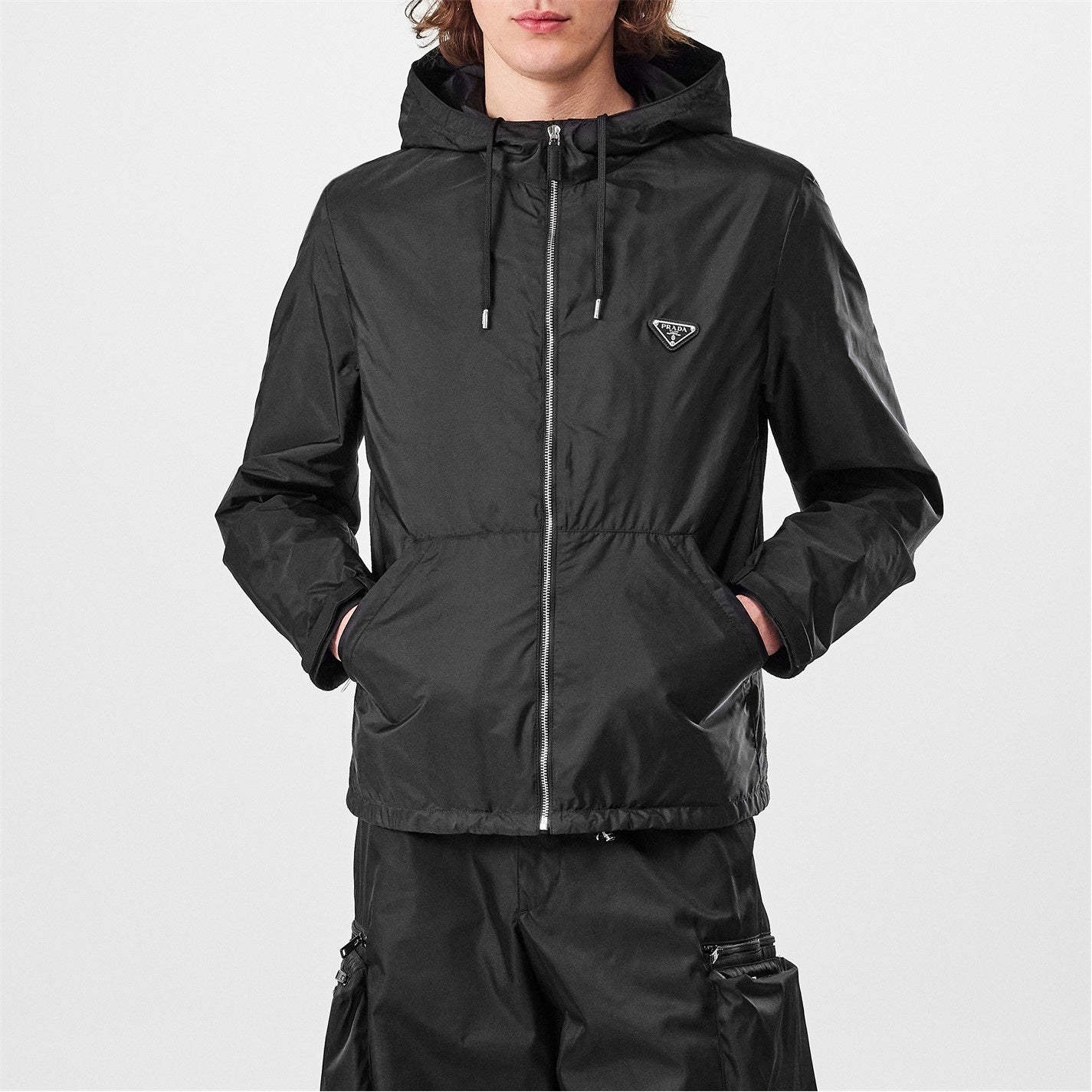 Prada Hooded Nylon Windbreaker Jacket – Black - image 3