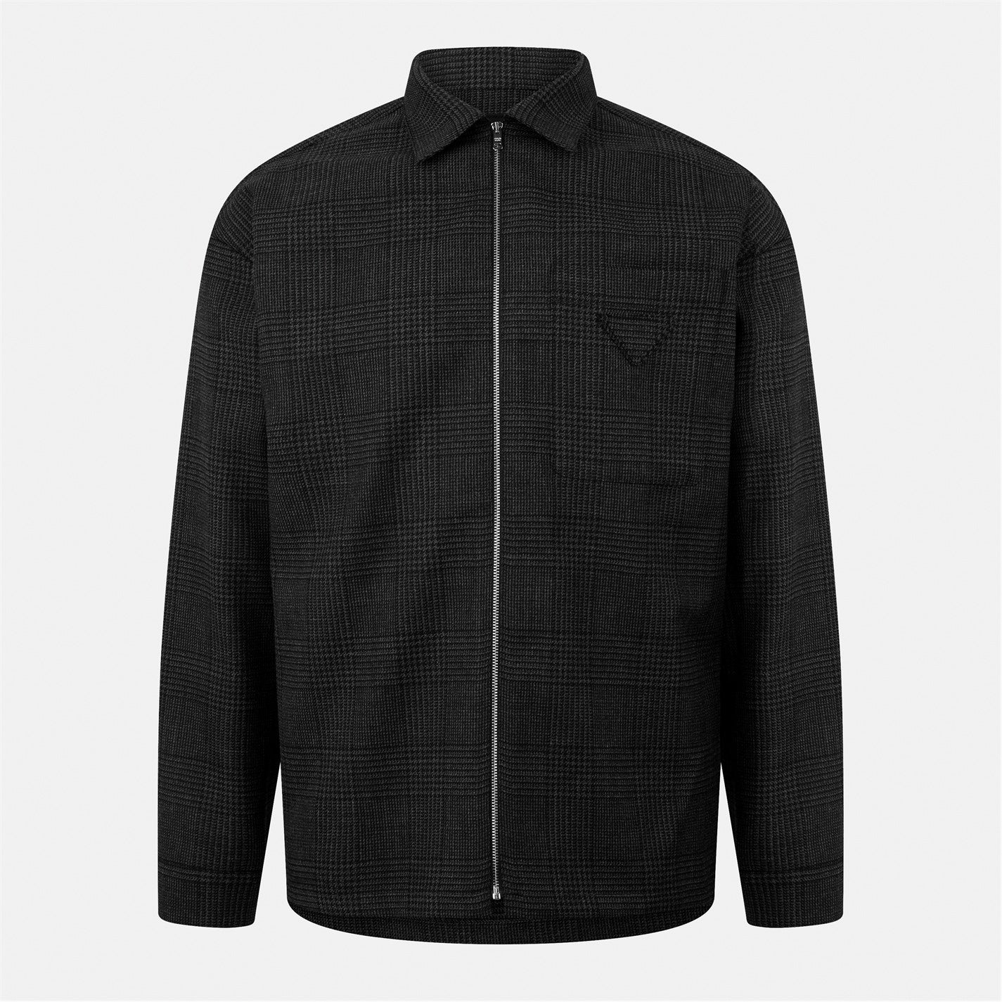 Prada Check Wool Overshirt Jacket