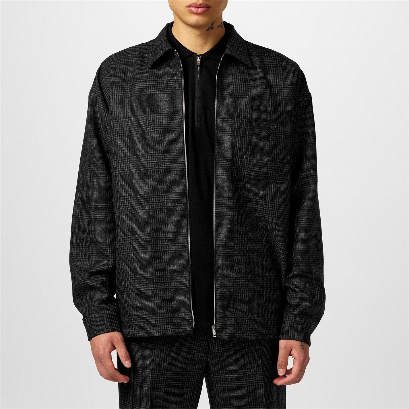 Prada Check Wool Overshirt Jacket - image 3