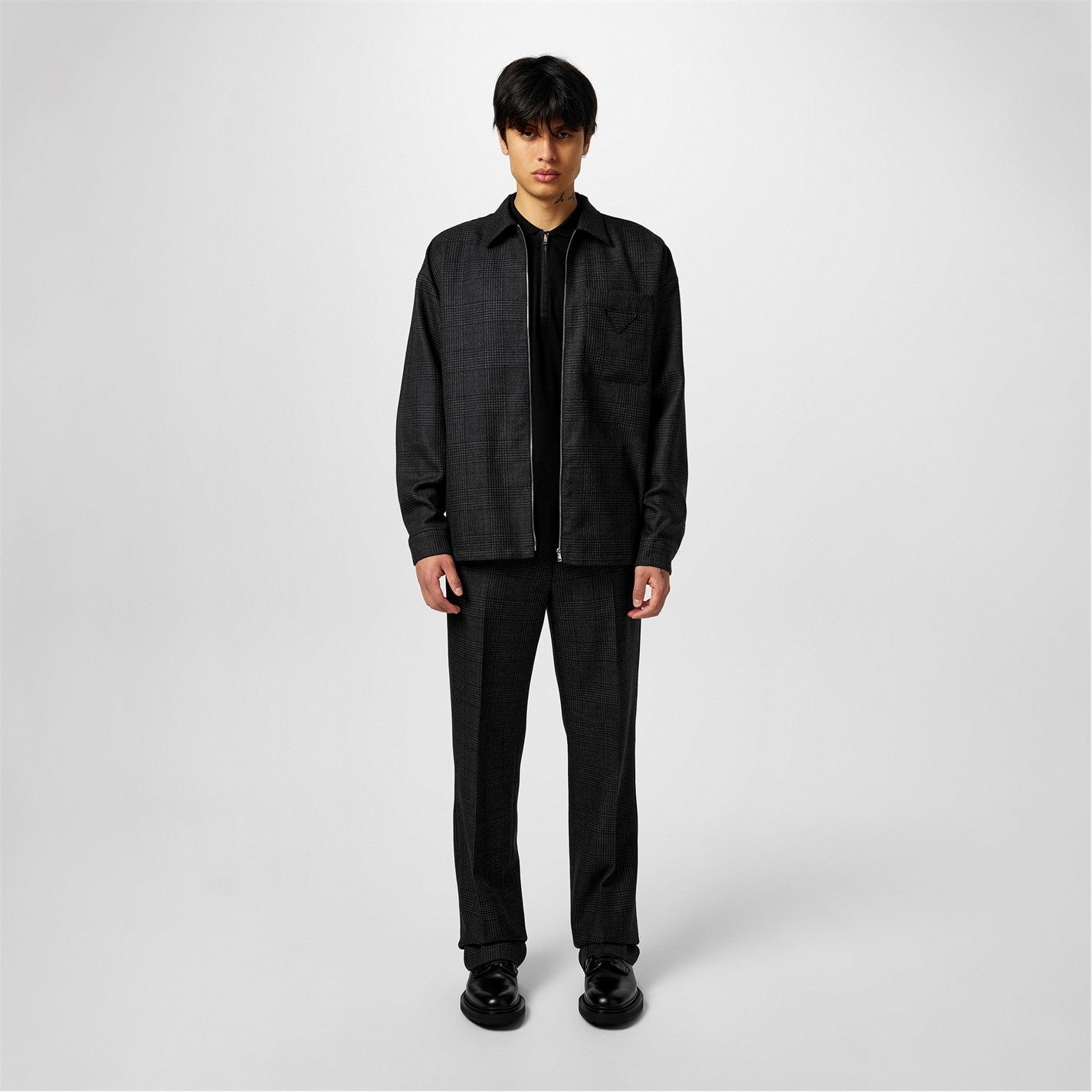 Prada Check Wool Overshirt Jacket - image 6