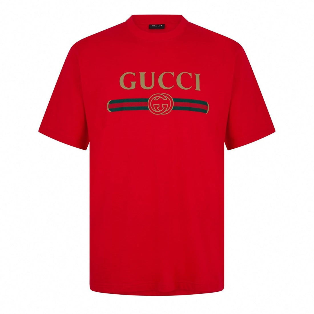 Logo Web Stripe Cotton T-Shirt - Red