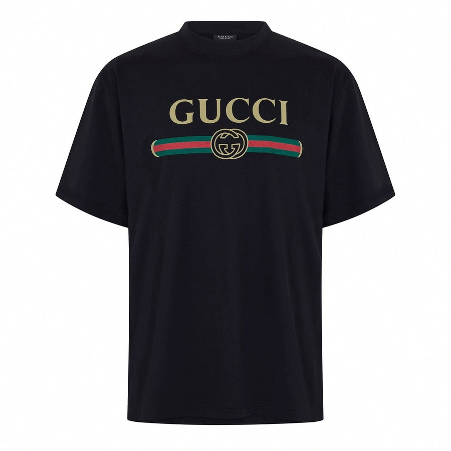 Gucci Logo Web Stripe Cotton T-Shirt