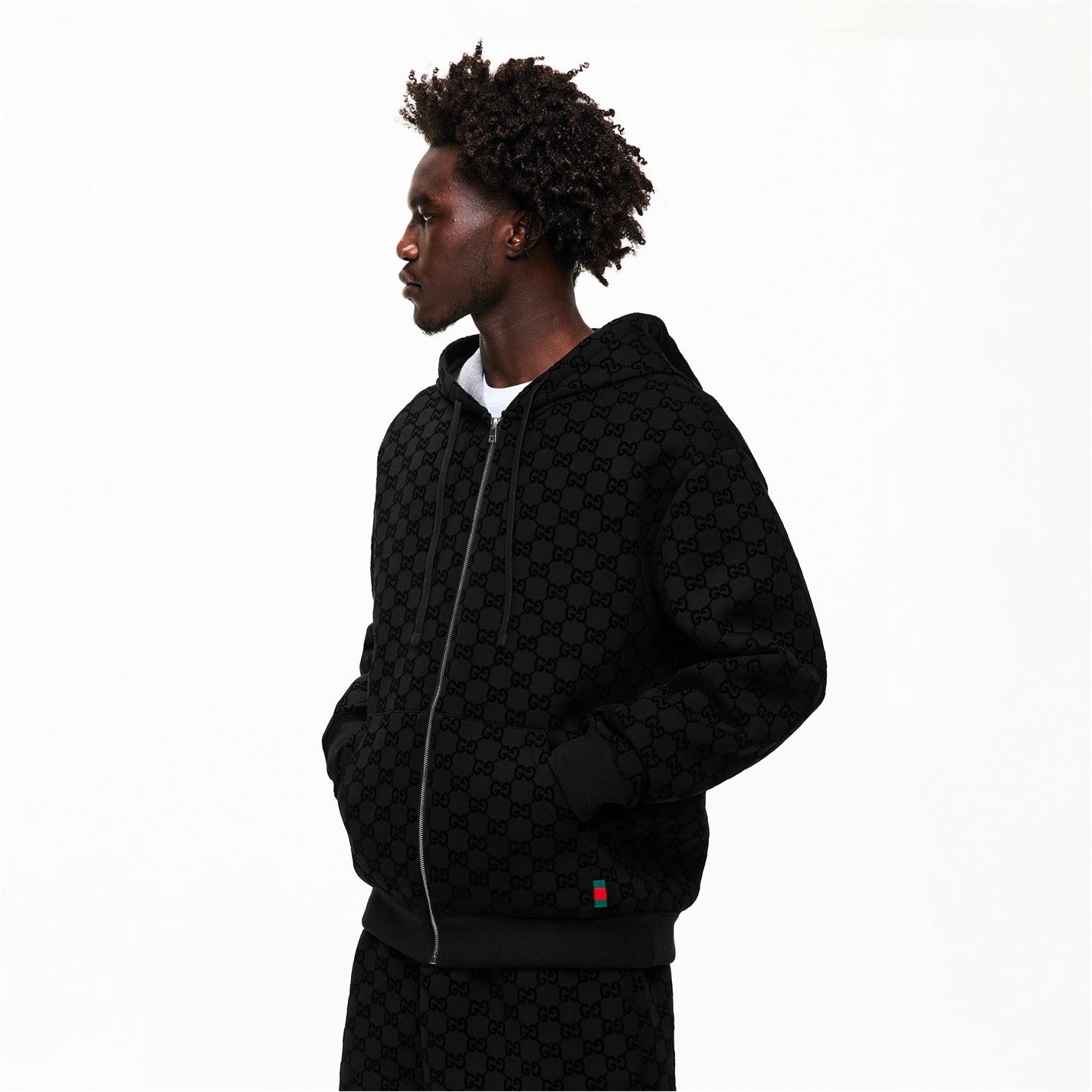 Gucci GG Flock Zip Hoodie - image 5
