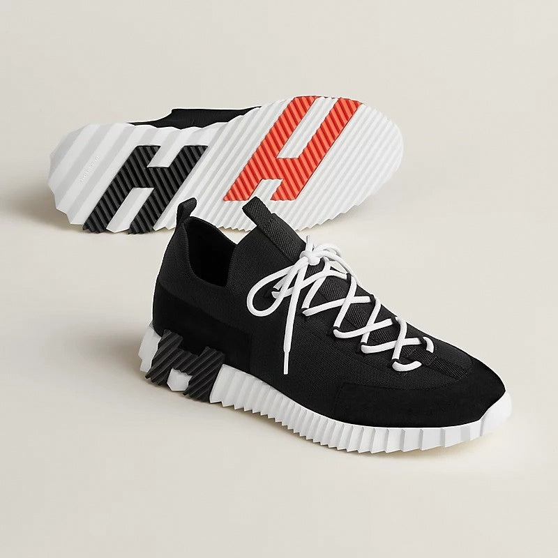 Hermes Lift Knit Slip-On Sneakers in Black & White - image 4