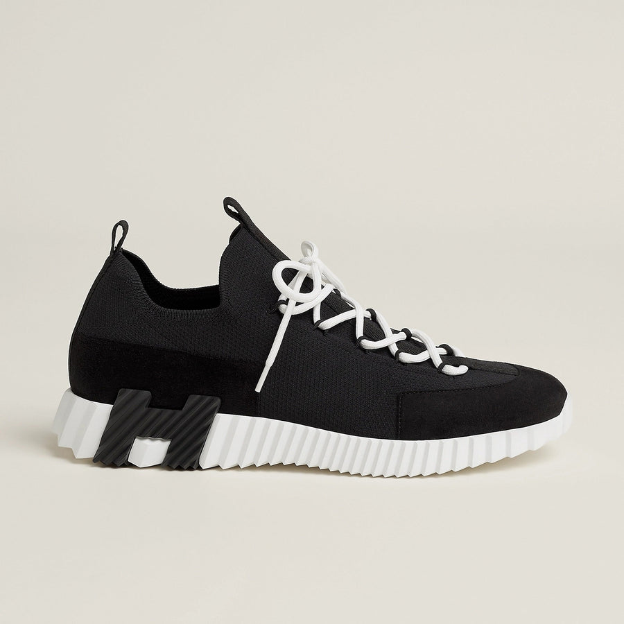 Hermes Lift Knit Slip-On Sneakers in Black & White