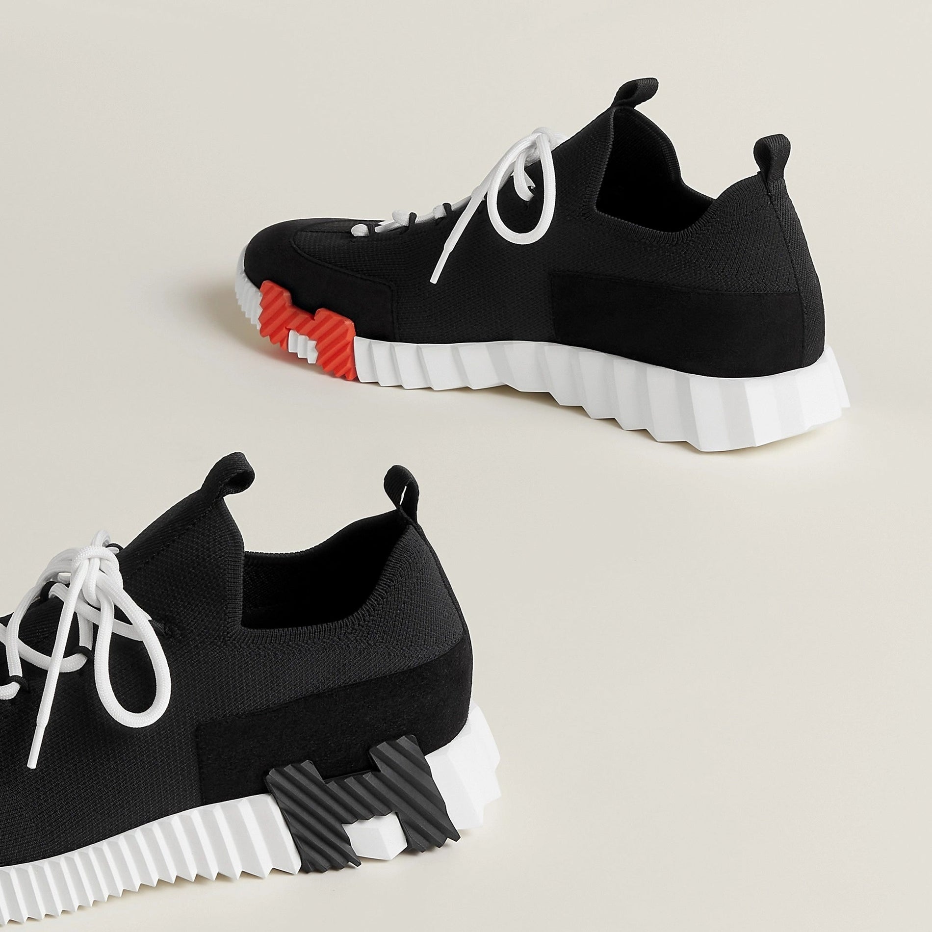 Hermes Lift Knit Slip-On Sneakers in Black & White - image 2
