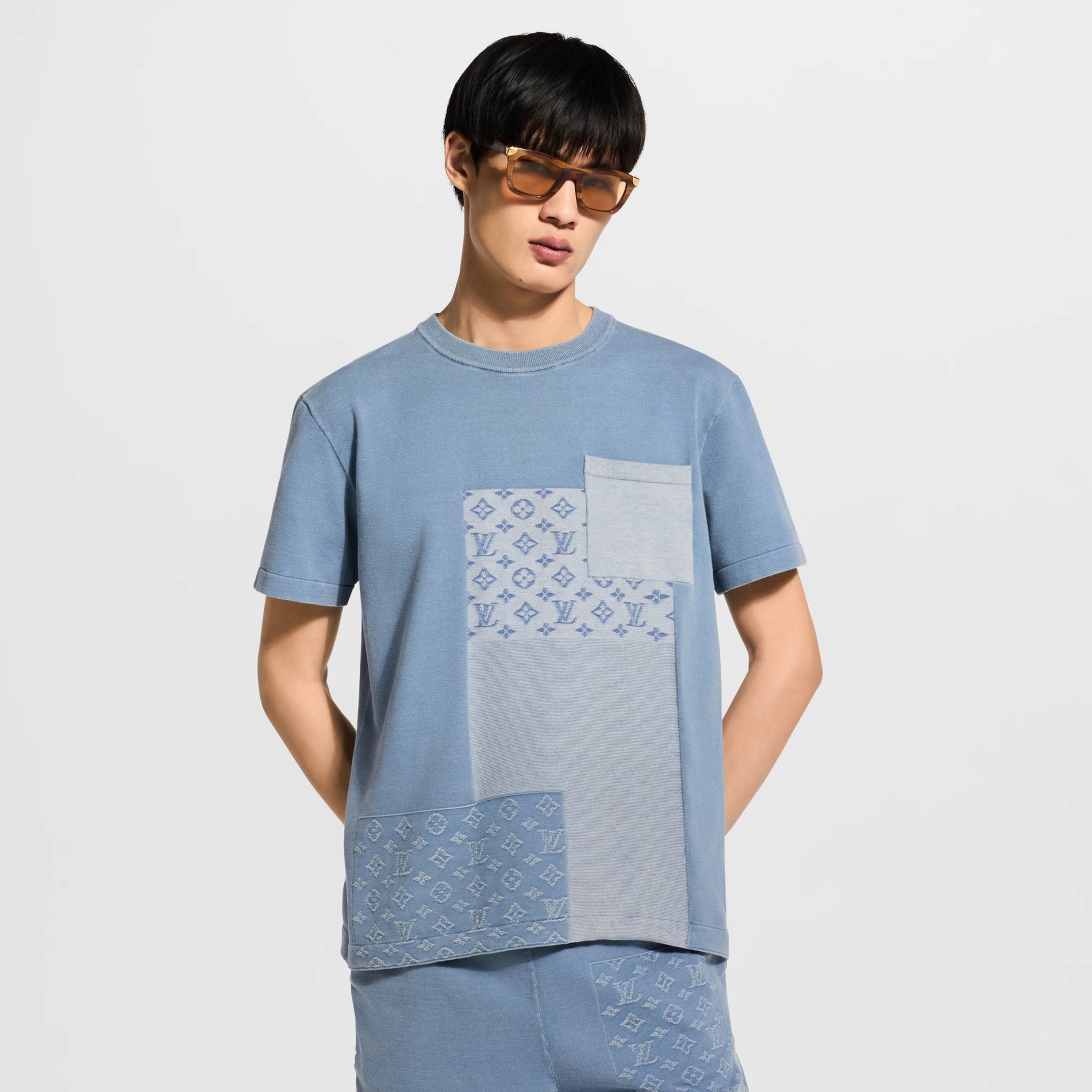 Louis Vuitton Knitted Patchwork Denim Short-Sleeved Crewneck - image 2