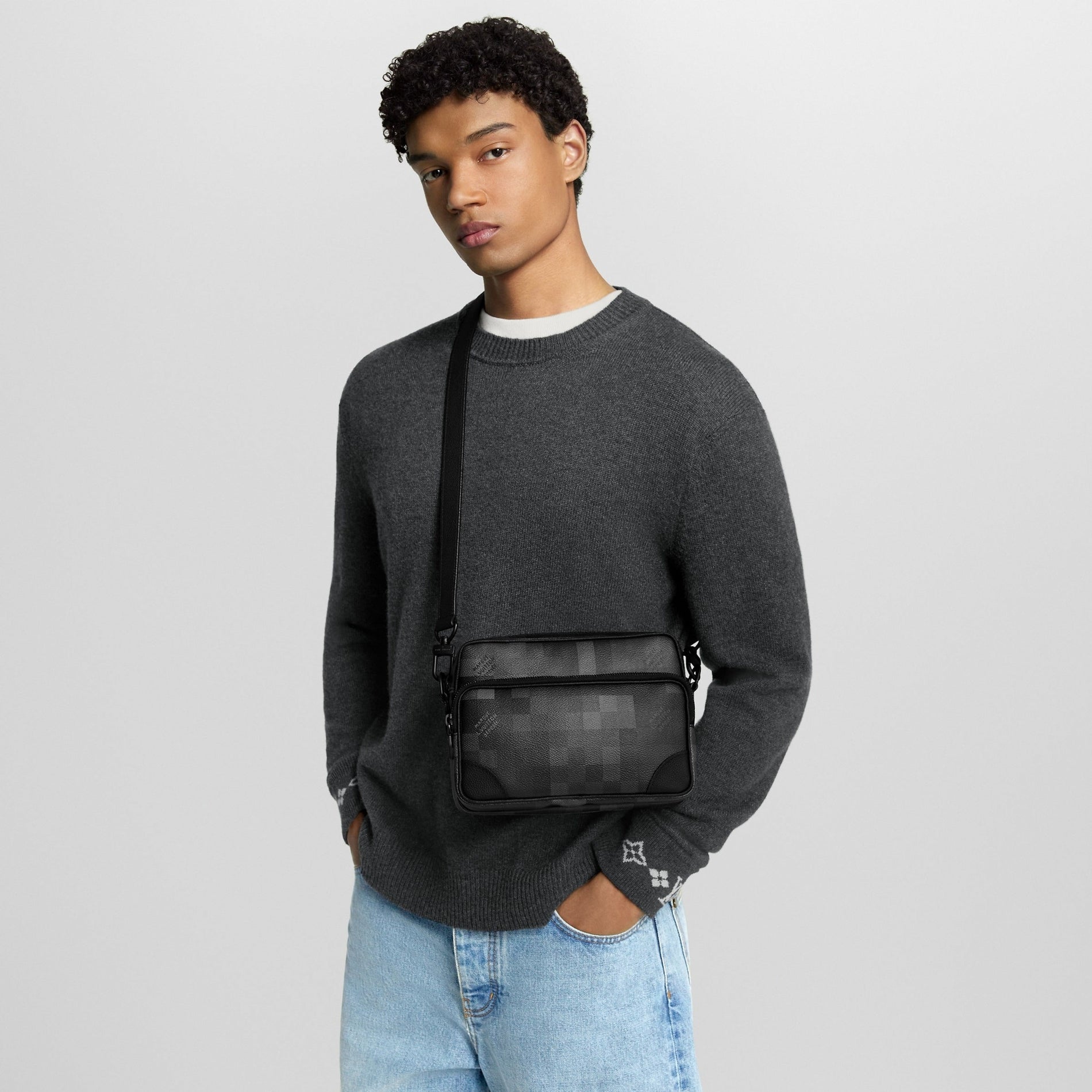 Louis Vuitton Damier Graphite Multi-Pocket Crossbody Bag (Black/Grey) - image 6