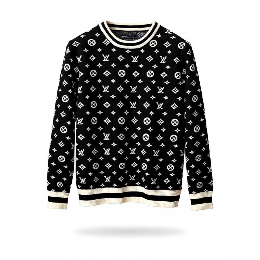 Louis Vuitton Black Monogram Knit Sweater