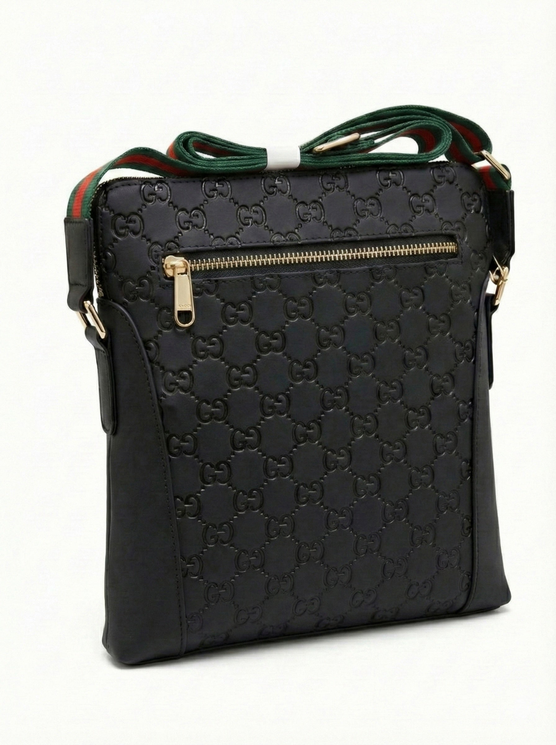 Gucci Embossed Leather Crossbody Bag Black - image 2
