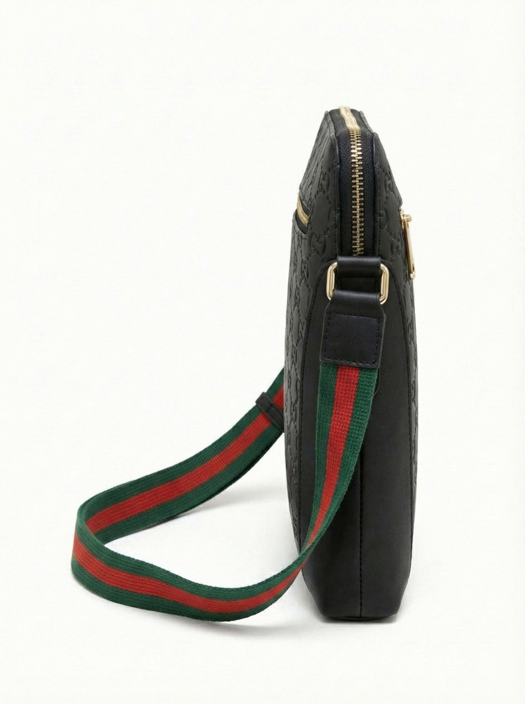 Gucci Embossed Leather Crossbody Bag Black - image 4