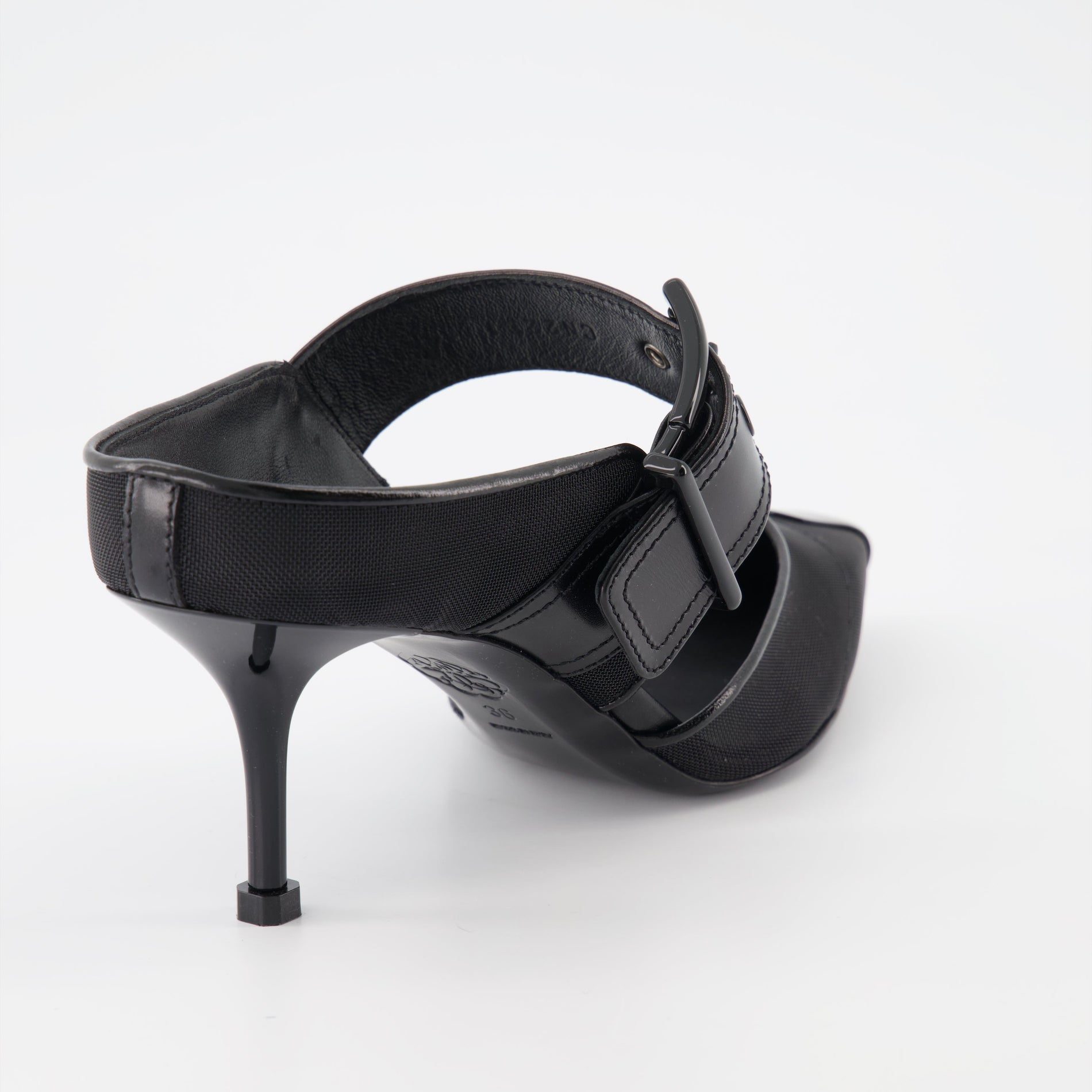 Alexander McQueen Punk Buckle Mesh Mules - image 4