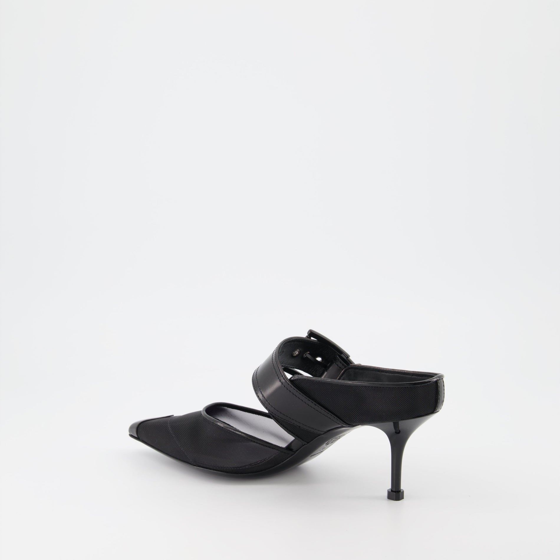 Alexander McQueen Punk Buckle Mesh Mules - image 3