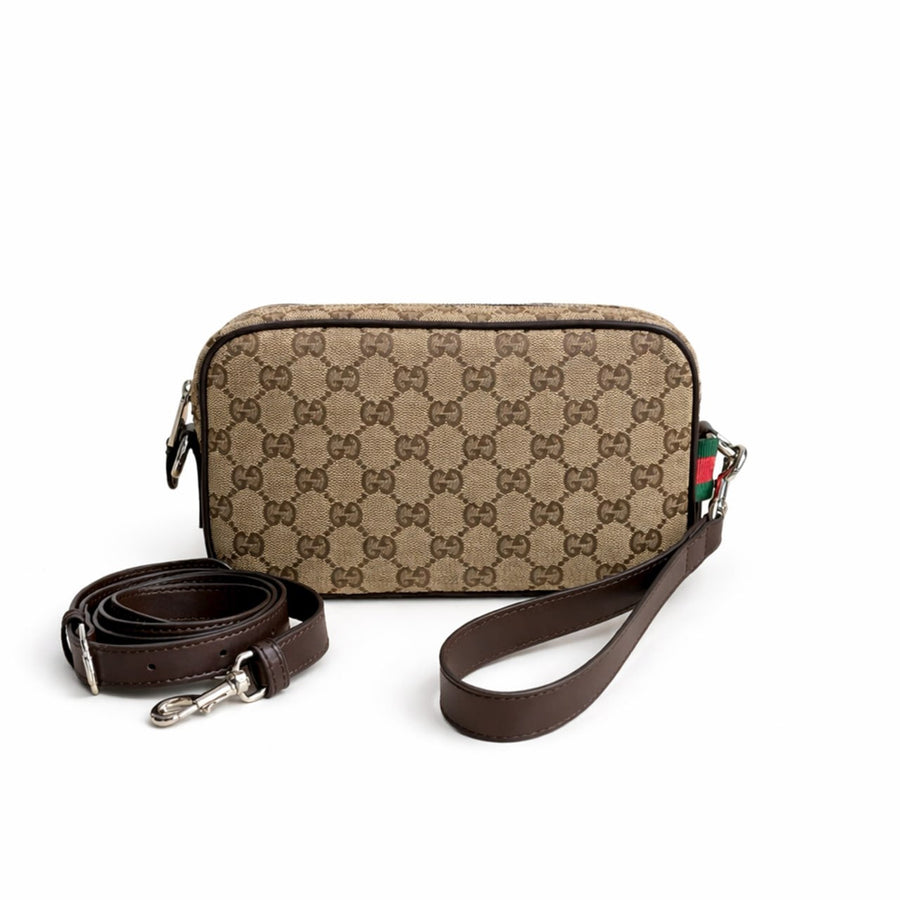 Gucci Supreme Canvas Crossbody / Clutch Bag (Beige/Ebony)