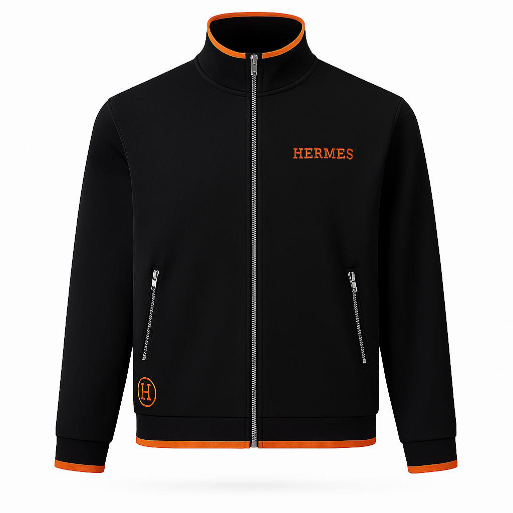 Hermes Black and Orange Zip Tracksuit Set - image 2