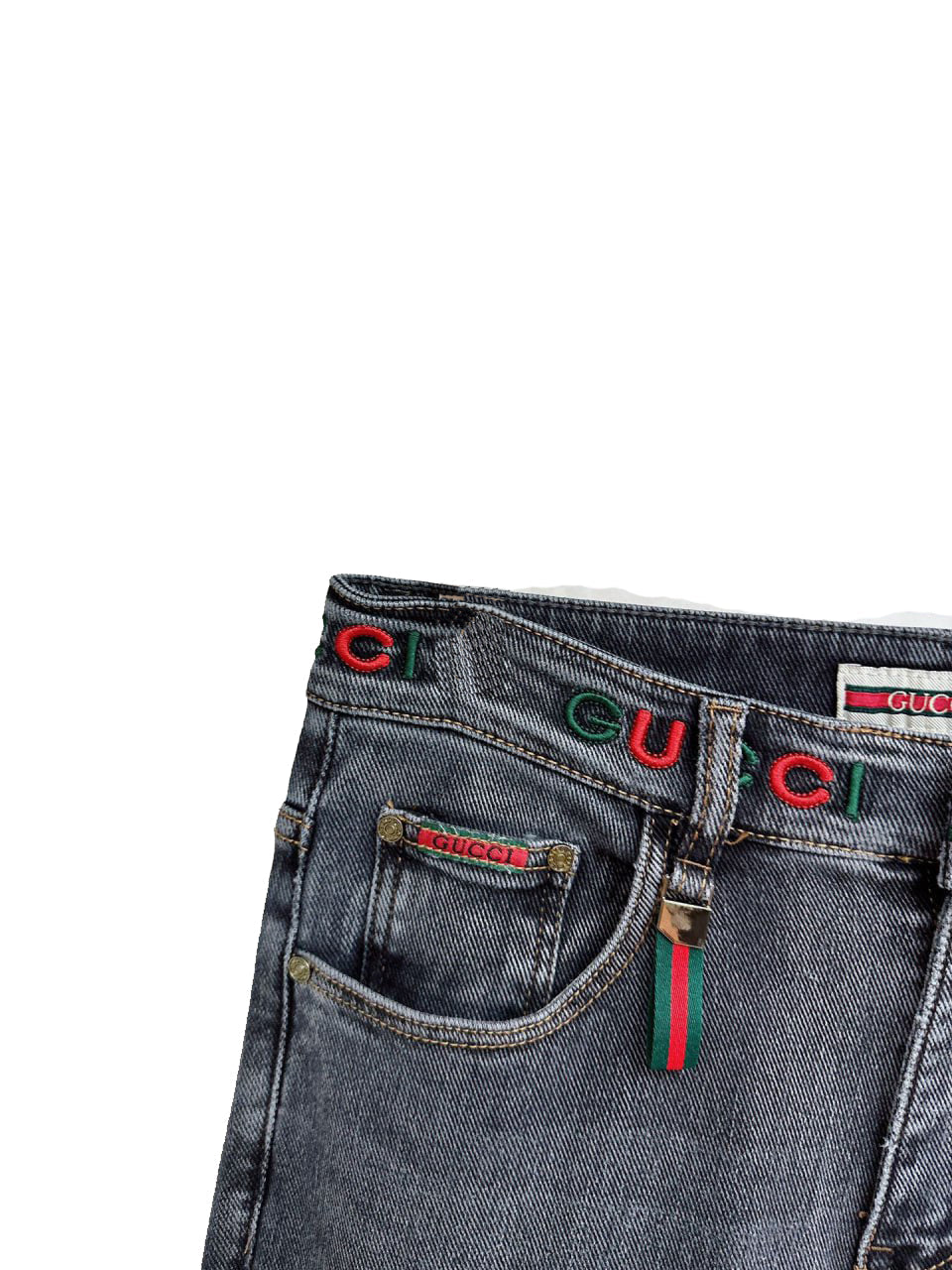 Gucci Denim Jeans with Embroidered Logo - image 5